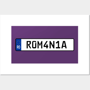 Romania car license plate Posters and Art